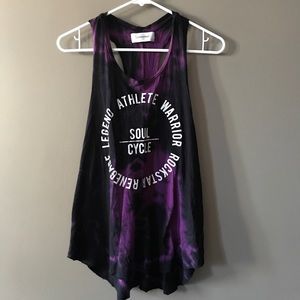 Soul Cycle Purple Black Tie Dye Tank Top Large